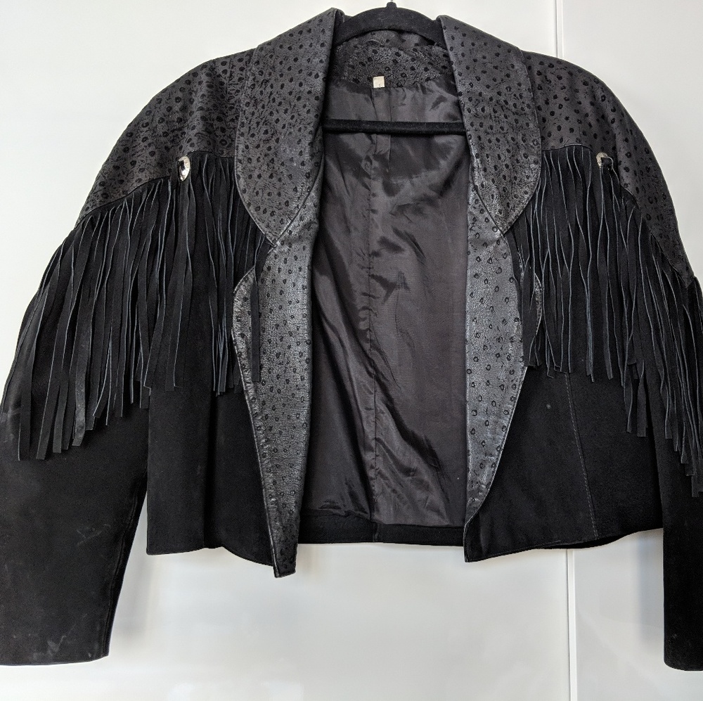 Vintage Authentic Leather Fringe Jacket